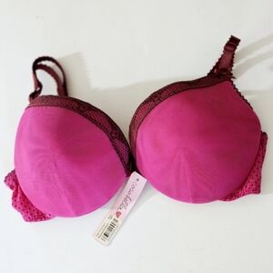 Cosabella Fuchsia and Black Lace Bra
